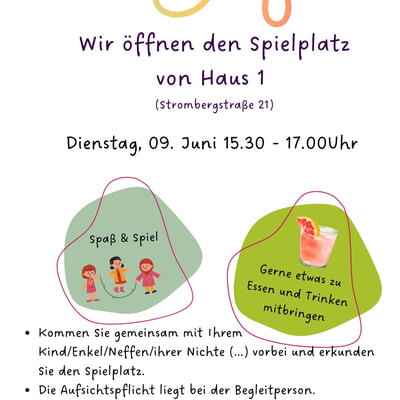 Spielzeit auf dem Spielplatz von Haus 1 